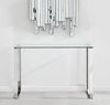 Modern Console Table Couch Table with Chrome Legs for Entryway Living Room