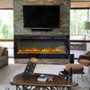 LED Fire Wall Mounted Electric Fireplace 70"inch Wall Insert Glass Logs Heater