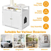 Cat Litter Box Wooden Enclosure Cat Washroom with Adjustable & Removable Divider