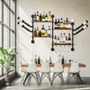 Industrial Pipe Shelf Wine Rack Wall Mounted Wine Shelf Steam Punk Pipe Organize