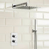 Modern Shower Mixer Square Bathroom Concealed Twin Head Valve Set