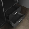 Black 2 Door 2 Drawer Wardrobe with Hanging Rail Wooden Clothes Storage Cupboard