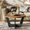 Round Wood Coffee Table, Farmhouse 31.5" Small Center Tea Table for Living Room