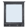 Carved Garden Mirror Wall Mounted Wooden Frame Outdoor Indoor Wood Grain Decor