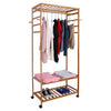 Solid Wood Coat Rack Stand Clothes Hanging Rail Rack Shelf Closet Portable Use