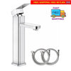 NEW Modern Bathroom Taps Chrome Bath Basin Sink Counter Mixer Faucet Silver UK
