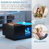 LED Coffee Table With Storage 2 Drawers Living Room Furniture High Gloss Black