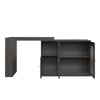 360° Rotating Bar Table, Kitchen Island, Black Bar Table with Expandable Table