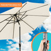 2.7M Round Garden Parasol Sun Shade Patio Hanging Umbrella with Crank Tilt Base