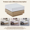 Coffee Table 360° Rotating Modern Square Table With 2 Drawers Storage White+Oak