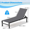 Heavy-Duty Patio Recliner W/ 6-Level Backrest & Breathable Fabric-Gray
