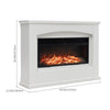 Freestanding LED Log Fireplace with Mantel Electric Fire in White Surround Suite