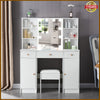 NEW Vanity Makeup Table Dressing Desk Set with Stool Mirror 10 LED Lights Mirror