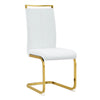 Dining Chairs Set of 4 Faux Leather Cantilever Chairs with Golden Metal Frame