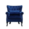 Velvet Lounge Armchair Fireside Button Back Rivet Accent Sofa Chair w/Cushion