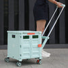 Folding Shopping Trolley Box 55L Camping Picnic Boot Cart Storage Stair Climbing