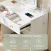 2-in-1 Dressing Table Vanity Set LED Mirror Adjustable 2 Drawers Computer Desk