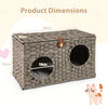 Foldable Cat Bed Large Rattan Kitten Condo House w/ Soft Cushion
