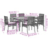 Camerina 7 Piece Garden Dining Set with Cushions Black Poly Rattan,Patio C7D2