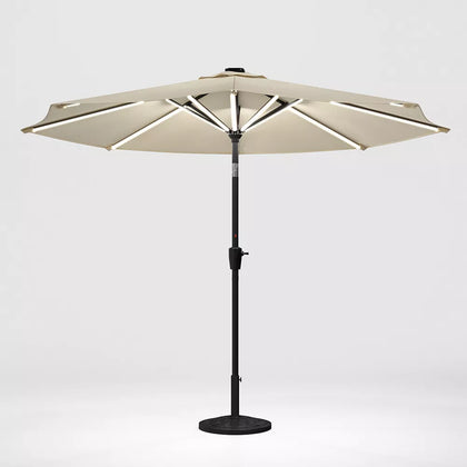 3M Solar Power LED Lights Parasol Outdoor Umbrella Sun Shade Canopy Garden