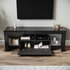 Modern High Gloss 140cm LED TV Stand Cabinet Unit Black Stroage Drawer Sideboard
