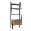2 Door 4 Tier Shelves Tall Bookcase Ladder Shelf Bookshelf Storage Display Unit