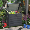 LOCKABLE OUTDOOR GARDEN STEEL STORAGE SEAT UTILITY CHEST CUSHION SHED BOX TOOLS