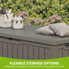 Outdoor Storage Box 120 Gal, Resin, Waterproof & Lockable, Taupe