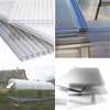 Clear PC Polycarbonate Hollow Sheets Garden Greenhouse Shed Wall Panels 4mm
