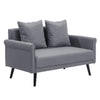 Scandinavian Double Seat Sofa Loveseat Settee Couch Grey Linen Wooden Legs Soft