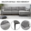 Polyester L Shaped Corner Sofa 3 Seater Right Hand Facing w/Cushions Metal Leg