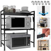 3-Tier Expandable Microwave Oven Rack Stand - Space-Saving Kitchen Storage Shelf