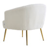 White Teddy Sherpa Upholstered Tub Accent Chair Barrel Chair Occasional Armchair