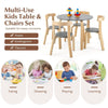 5-Piece Kids Table and Chair Set Children Wooden Activity Table 4 Curved Chairs