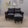 2 Seater faux leather/Linen Fabric Love Seat Sofa Armchair with Footstool Couch