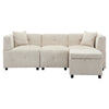 3 Seater Sofa L shape Fabric Corner Sofa with Detachable Storage Ottoman | Beige