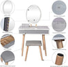 White Vanity Makeup Dressing Table Set with LED Lights & Adjustable Mirror