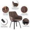 Set of 2 Faux Leather Dining Chairs Rotatable Design Restaurants Living Room