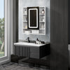 LED Bathroom Mirror Cabinet 3 Color Dimmable Light with Storage Shelves 72x80cm