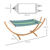 Hammock with Stand, Triple-Head Wood Garden Hammock with Cotton Bed, Blue