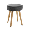 Luxury Kitchen Bar Stools Corduroy Padded Seat ＆ Wooden Legs Salon Lounge Chairs