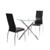 Clear Glass Round Table Kitchen Dining Room Office Leisure Area Table Desk Stand