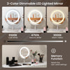25 CM Makeup Vanity Mirror 3 Color Dimmable LED Lighted Mirror w/ Touch Screen
