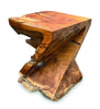 Teak Root Side Table - Z Shaped Twist Stool 40cm - Indoor & Outdoor