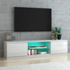 Modern 160cm TV Unit Cabinet Stand High Gloss Doors & Matt Dody with LED Lights