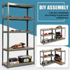 Multipurpose Display Stand 5 Shelf Storage Rack Garage Shelving Unit-Grey