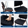 Set of 2 Dining Chairs with Arms Velvet PU Leather Chairs Kitchen