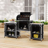 Folding Aluminium Camping Table Kitchen Unit Storage Outdoor Cooking Station UK