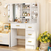 Dressing Table with Golden Handle 4 big Drawers and sliding Mirrow Makeup Desk