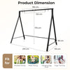 Porch Swing Frame Patio Metal Swing Stand w/ A-Shaped Structure 5 Hanging Ring